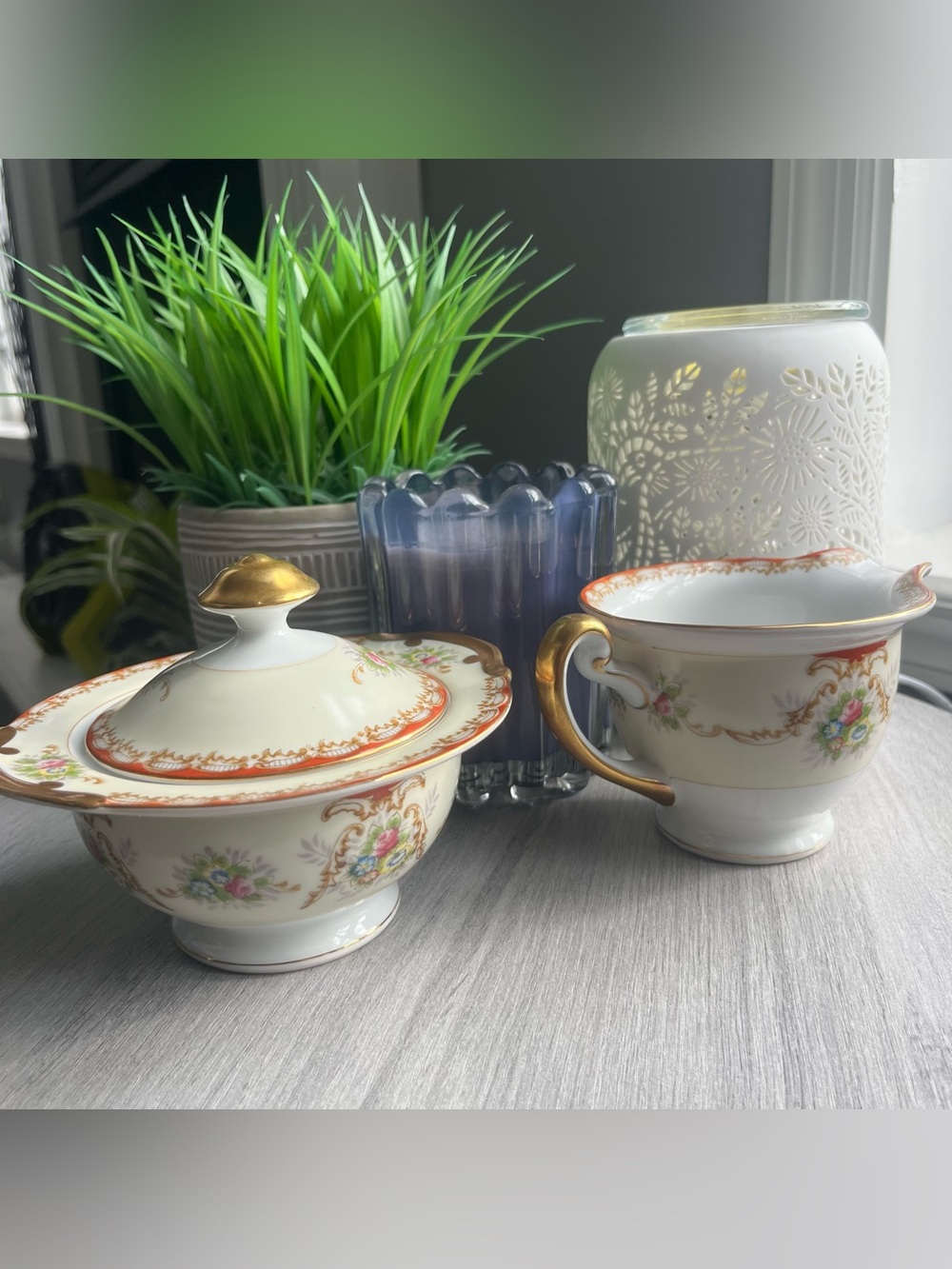 Vintage Royal Chester Ogden Creamer & Covered Sugar Bowl Set Japan
